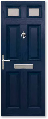 A blue composite door